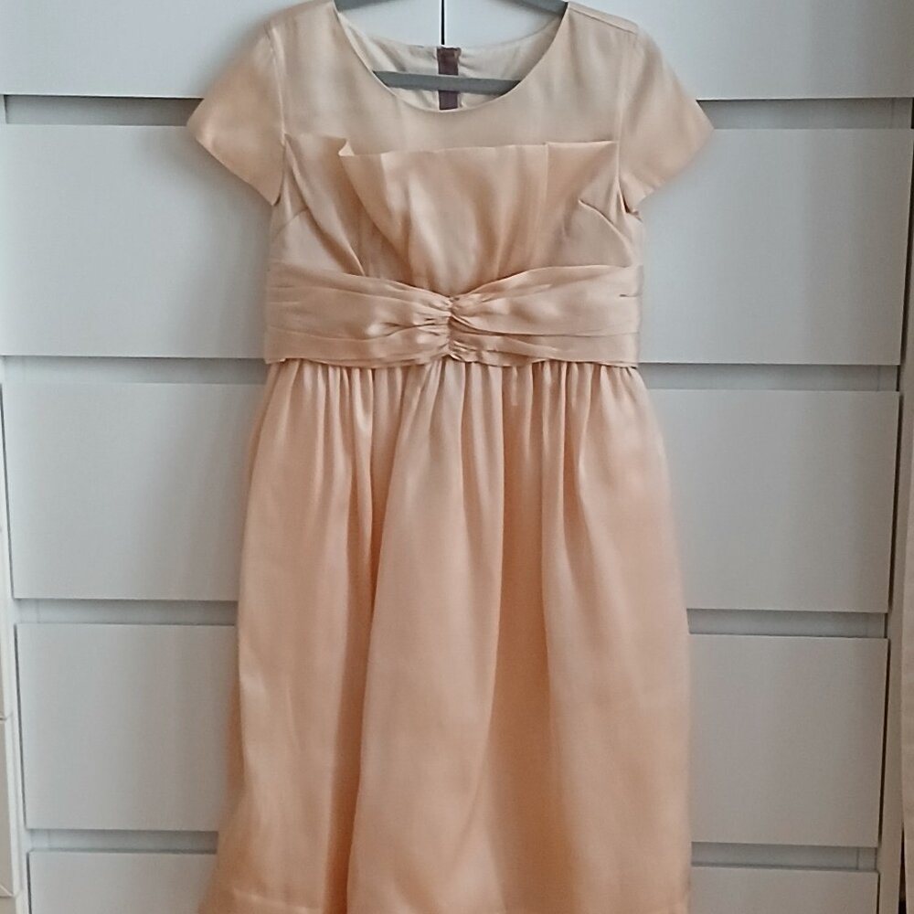 Crewcuts by J Crew - kids pale golden peach silk formal party dress…